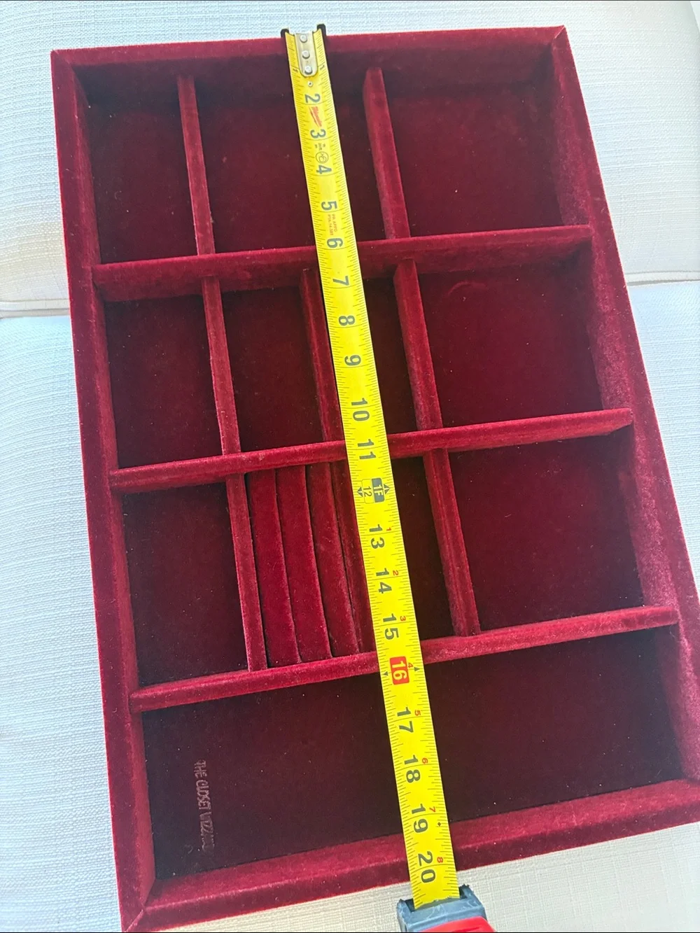 Velvet Jewelry Organizer Tray in Deep Red